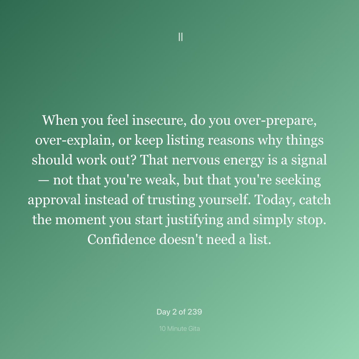 Sometimes simply stopping for a while helps a lot. ✨ <a href="/10minutegita/">10 Minute Gita</a>