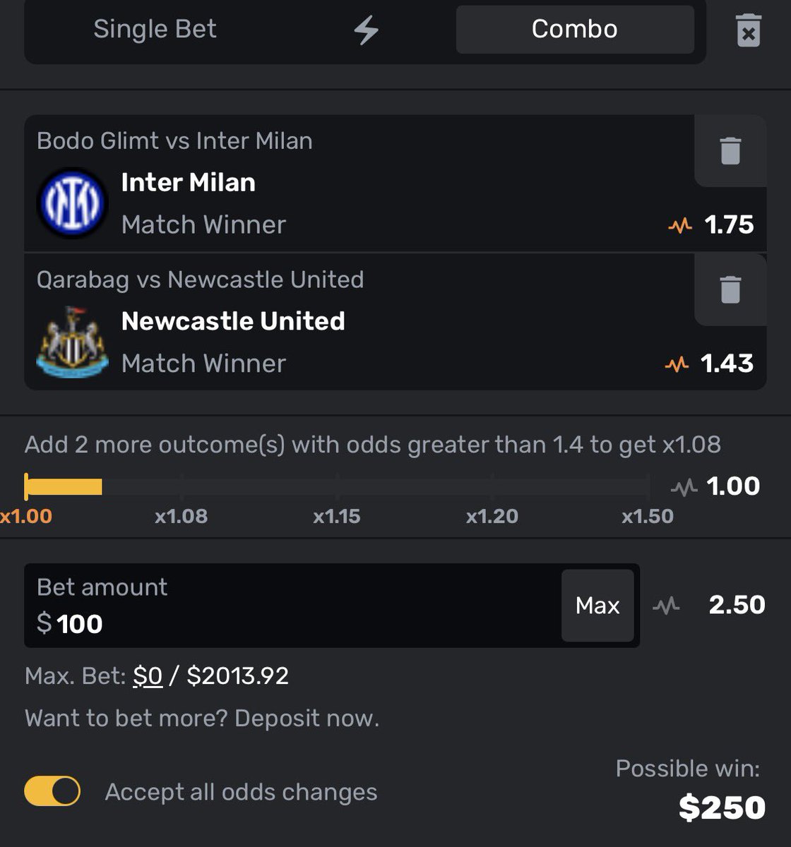 {menace.com/?ref=KJ3SKH3YS…}

Newcastle and Inter Milan will do the right thing and win…join me and celebrate as menace takes me out of the trenches 😜

🚨News Guys🚨

Use { ТТ100 } promo code to get 100% for first deposit (up to $100)