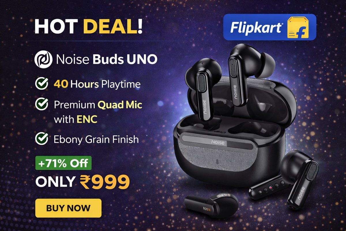 best_deals_55's tweet image. buy now - - fktr.in/2jOh66w

#NoiseBuds
#WirelessEarbuds
#TechDeals
#Under1000
#FlipkartDeals
#GadgetLovers
#HotDeal