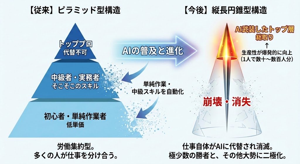 その逆も然り AI武装したフリーランサーが 全部総取りだって出来る