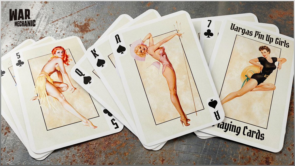 WarMechanicGame's tweet photo. A set of vintage-style pin-up cards inspired by the iconic works of Alberto Vargas. Classic, bold, and timeless. And here’s the fun part. You will be able to collect similar cards in the game as collectibles. We even printed a few physical packs😎
https://t.co/eNWhamEaoK https://t.co/Jo8iZSJPmg