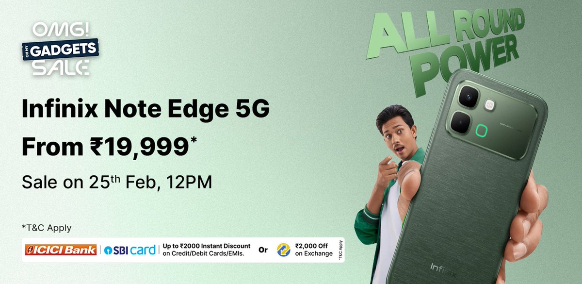 vinishkeshri12's tweet photo. #Infinix Note Edge 5G launched in India 🇮🇳.
Specs:
📱 6.78" 1.5K 120Hz LTPS 3D Curved OLED Display, 4500nits Peak 🔆, 1600nits HBM, Gorilla Glass 7i
🦾 Dimensity 7100
💾 LPDDR5X + UFS 2.2
📸 50MP + 2MP
🤳 13MP
🔋 6500mAh
🔌 45W
#InfinixNoteEdge #InfinixNOTEEdge5G
🧵1/3 https://t.co/Bt4R0WUknE