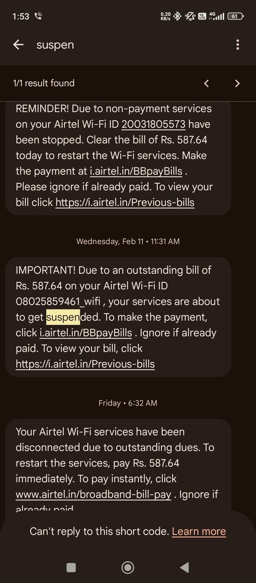 Sheethal_26's tweet photo. @Airtel_Presence, @airtelindia
I have repeatedly informed that I do not want a postpaid plan. Despite disconnection, you keep generating unnecessary bills and ignoring my requests to take back your product. This negligence is unacceptable. Stop charging for services I don’t use https://t.co/vhMO1tcbDw