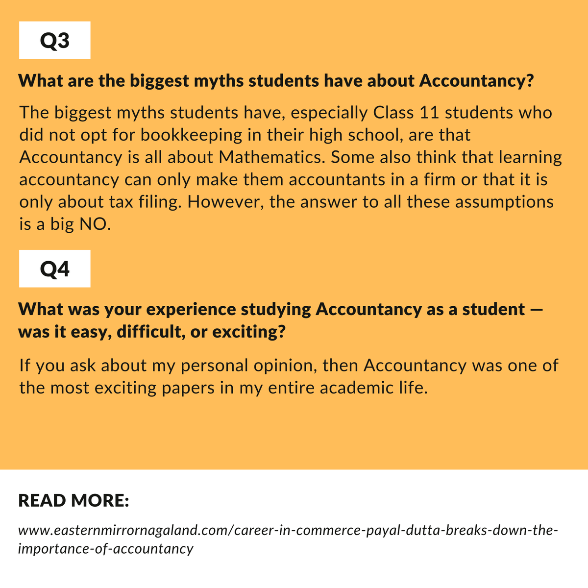 Payal Dutta highlights accountancy's value and diverse career paths in commerce. Read the interview here: easternmirrornagaland.com/career-in-comm…