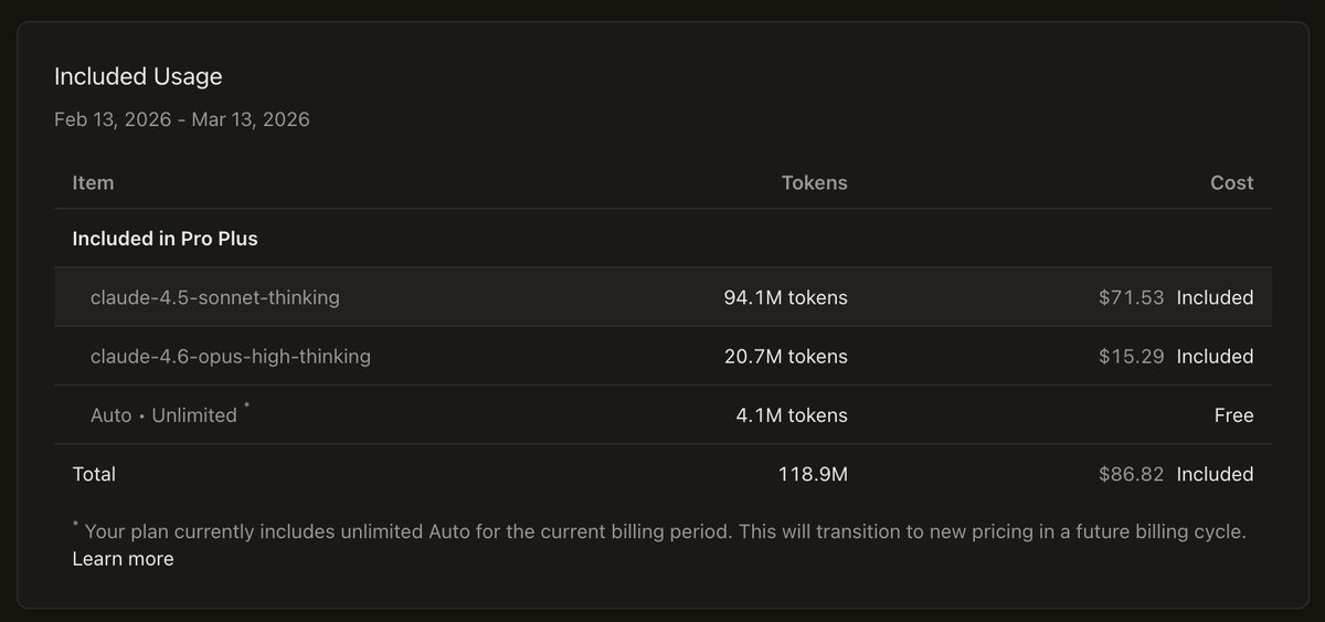 MariusCode's tweet image. I am currently at $86 of usage while my plan is the pro+ at $60 and I have On-Demand deactivated, is this normal?