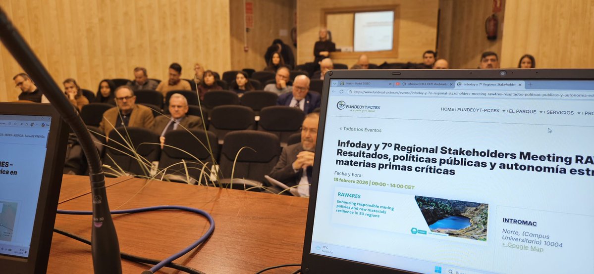 Hoy celebramos un paso importante para situar a Extremadura en el centro del debate europeo sobre materias primas críticas y estratégicas.

En el Infoday y Stakeholders Meeting #RAW4RES, una iniciativa enmarcada y financiada por el Programa <a href="/interregeurope/">Interreg Europe</a>. 

Compartimos