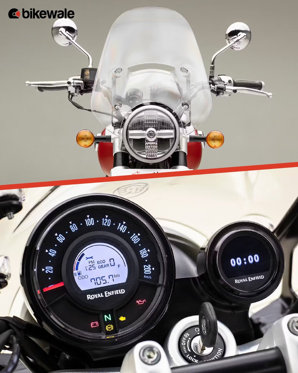 BikeWale's tweet photo. Explore the gallery and witness this retro-modern cruiser in all its commanding glory.

To know more download the BikeWale App now: https://t.co/WuK8AOt63f

#royalenfield #supermeteor650 #re650 #bwphotos #bikes #motorcycles #bikeupdates #cruiserlife #parallelTwin https://t.co/0bF7lUIdLq