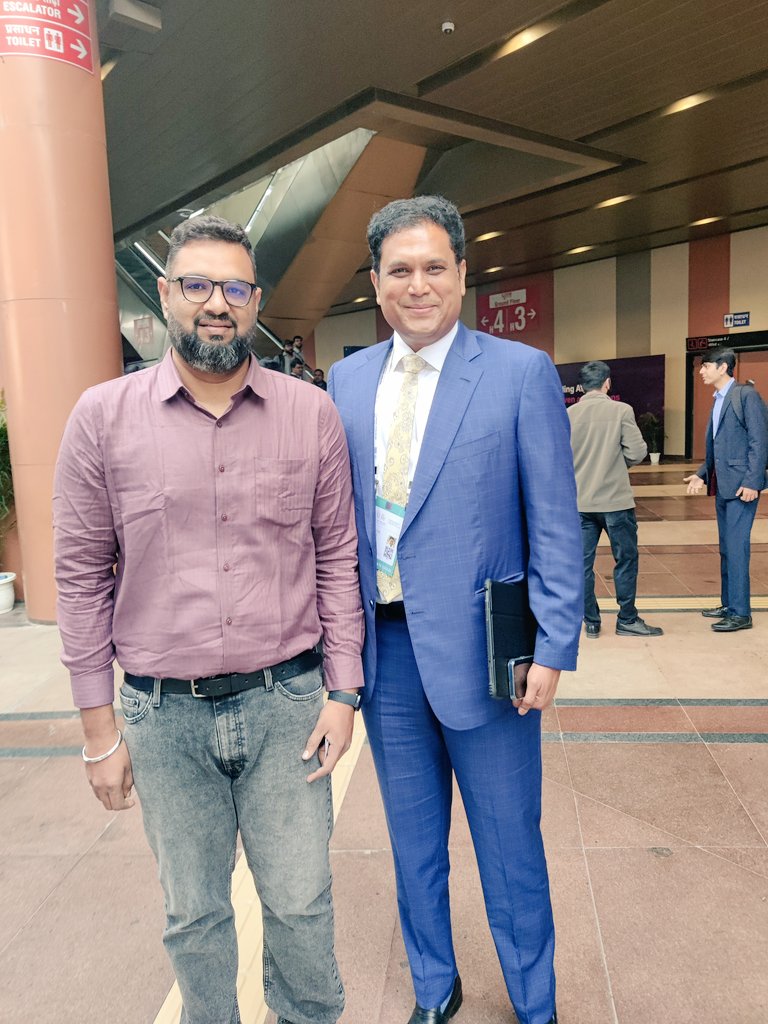 sriramrp's tweet photo. Very happy and proud to meet our own Hon'ble @TRBRajaa #TRB Annan in Delhi #AIImpactSummit #TamilNadu @Guidance_TN https://t.co/B3sOtTP3QC