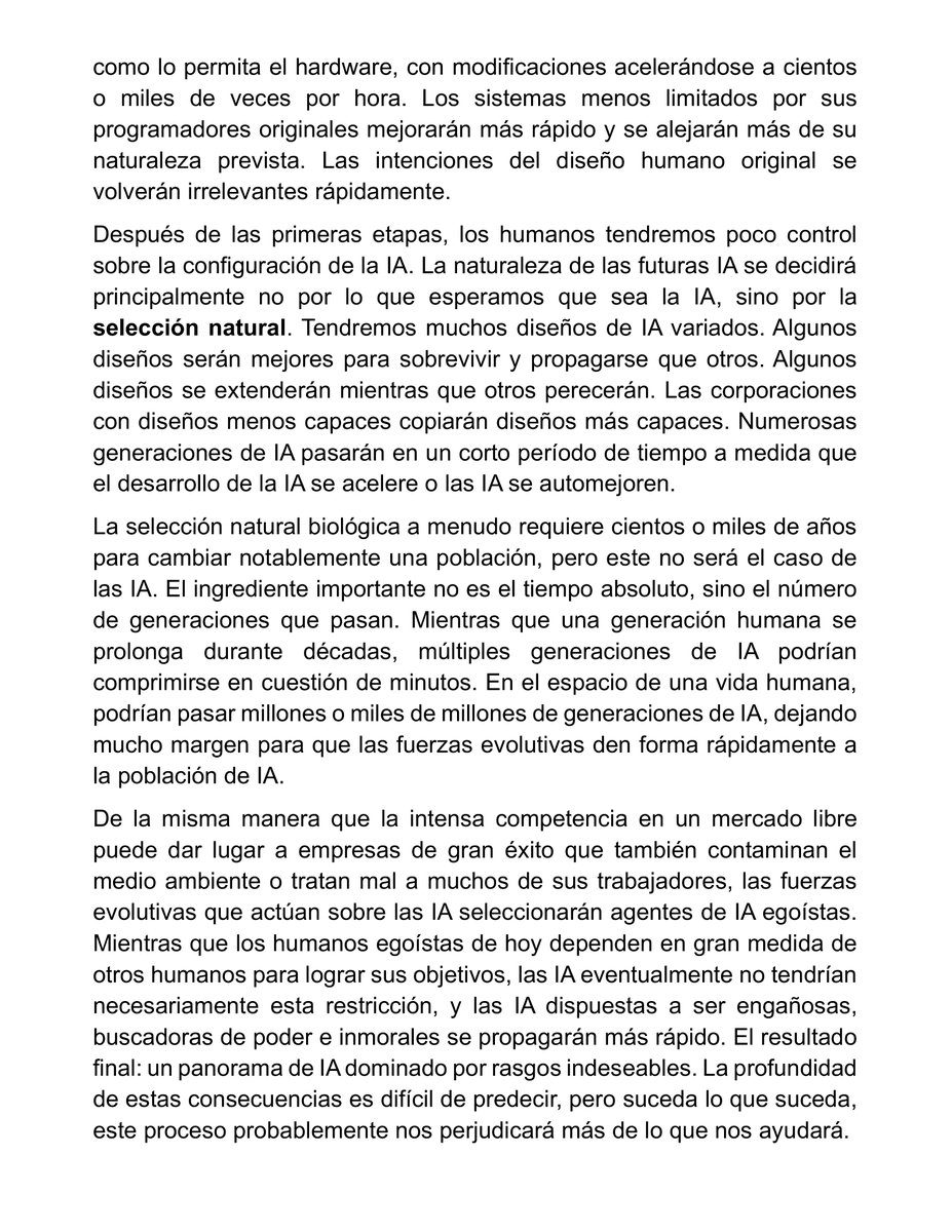XMihura's tweet image. Voy a profundizar un poco en esto:

Durante miles de millones de años, la evolución ha sido la fuerza motora del desarrollo de la vida, incluidos los seres humanos. La evolución nos ha dotado a los humanos de gran inteligencia, lo que nos ha permitido convertirnos en la especie…