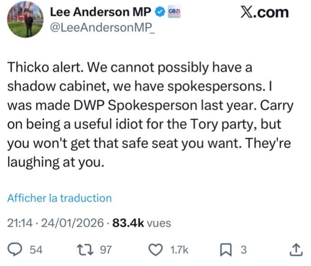 <a href="/CllrNROliver/">Cllr Natalie Oliver</a> <a href="/AngelaC02306508/">Angela Cook</a> <a href="/ZiaYusufUK/">Zia Yusuf</a> Lee thinks you are thick. 

I agree with Lee.