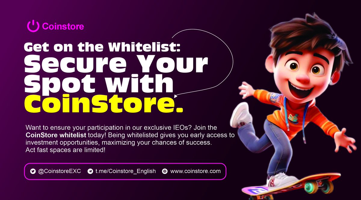 DANIYAMZ's tweet image. Make your trading activity work harder 📊Trade actively on @CoinstoreExc and collect Whitelist Tickets for new token releases unlocking early access and secured allocations.

Let every trade open doors 👇
cutt.ly/HrkLddwR
#Coinstore #Whitelist