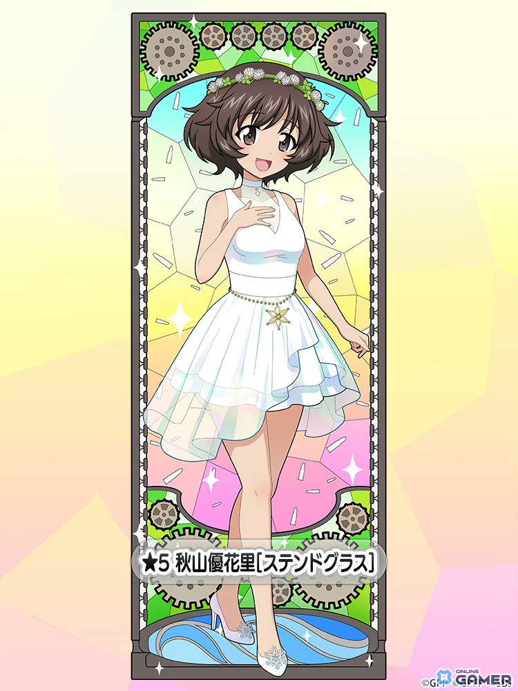 ガルパン　秋山優花里　サンクス　トレーディングカード ✨ ステンドグラス秋山優花里解禁。「戦車道大作戦！」新☆5登場