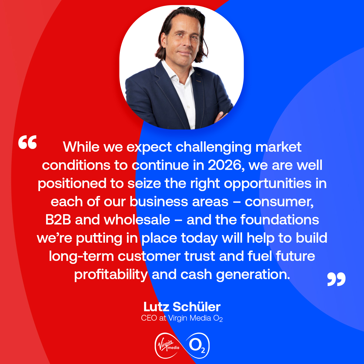 VMO2News's tweet photo. Our CEO, Lutz Schüler, shares his thoughts on our Full Year 2025 results today.

Visit the Investor section on our news site for more details ➡️ https://t.co/fndfK3AXlR 

#VirginMediaO2Results https://t.co/AyLOLT5N1V