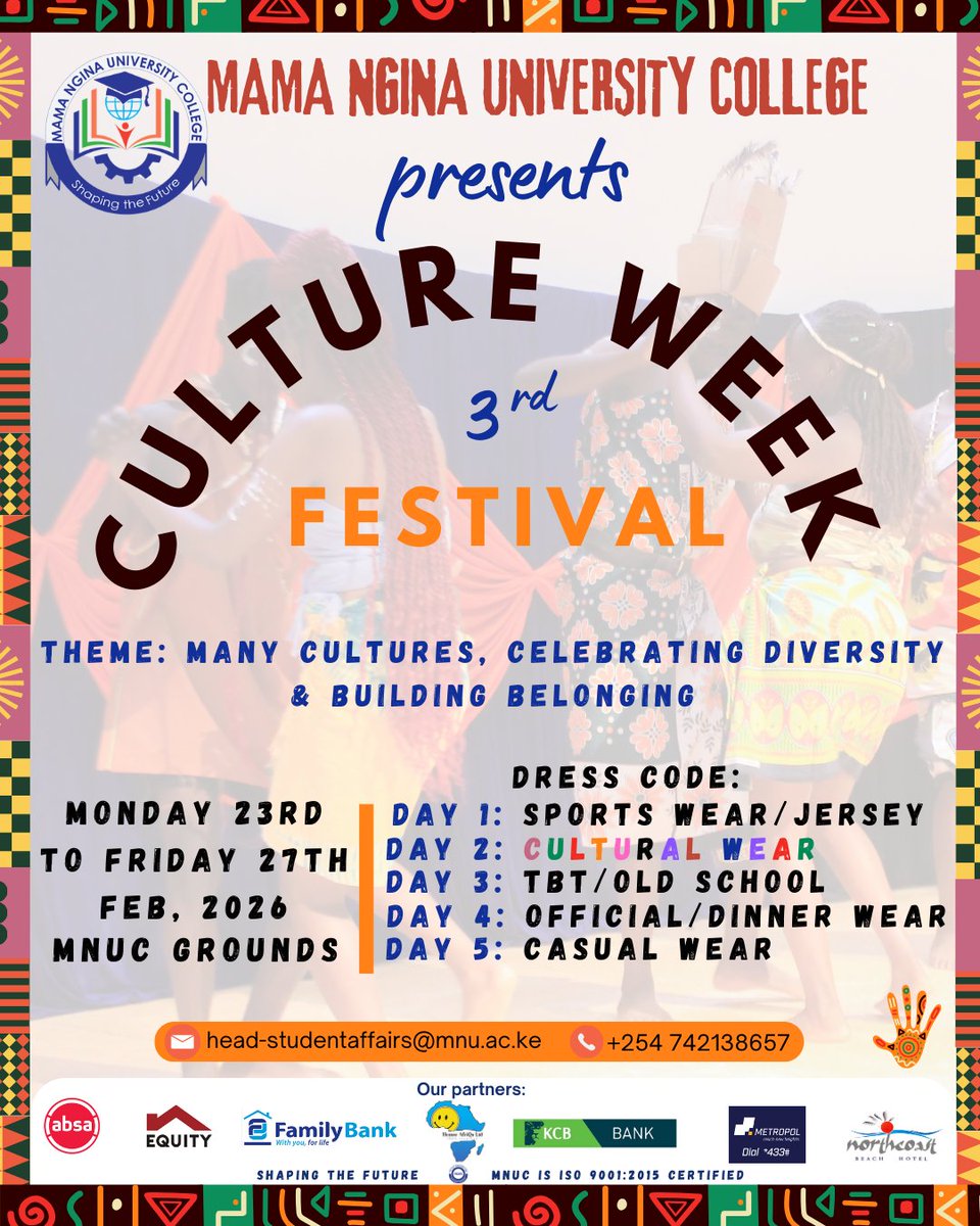 mamanginauni's tweet photo. Preparations are underway for MNUC’s 3rd Cultural Week happening next week! 🎉
Which region will take the crown this year?
#MNUC2026 #CulturalWeek #CulturalCelebration #StudentLife https://t.co/P6FfzTD2bY