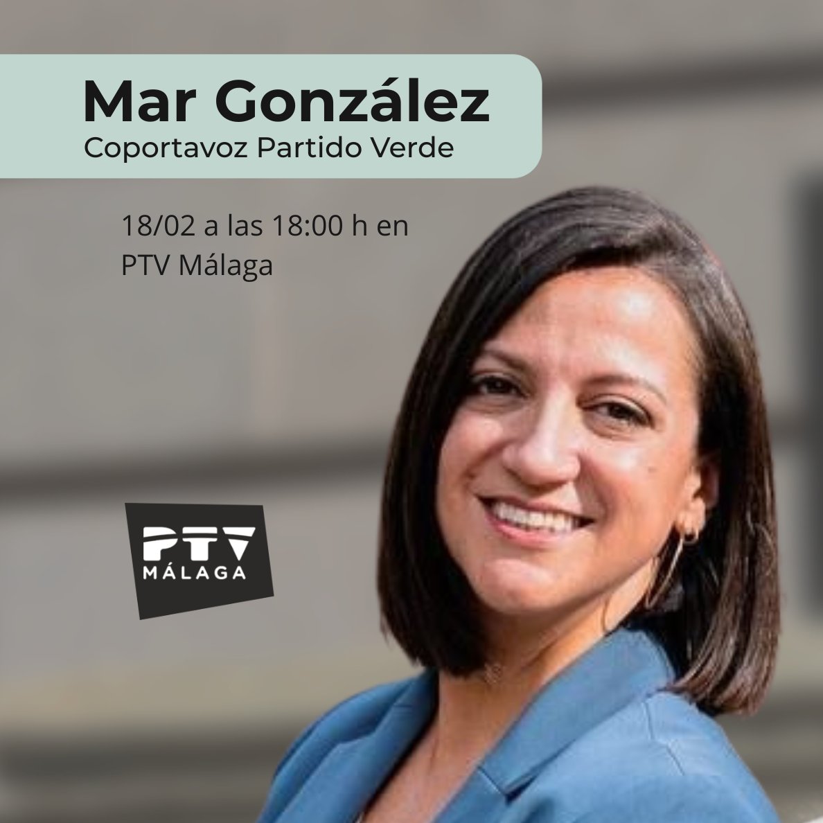 A las ⏰ 18.00h, nuestra coportavoz <a href="/MarGlezBaez/">Mar González 🌻🍉</a> participará en la tertulia Málaga TEVÉ, de <a href="/PTV_Malaga/">PTV Málaga</a>.

🎥 Síguela en directo aquí 👇🏻
ptvtelecom.com/canales/malaga…