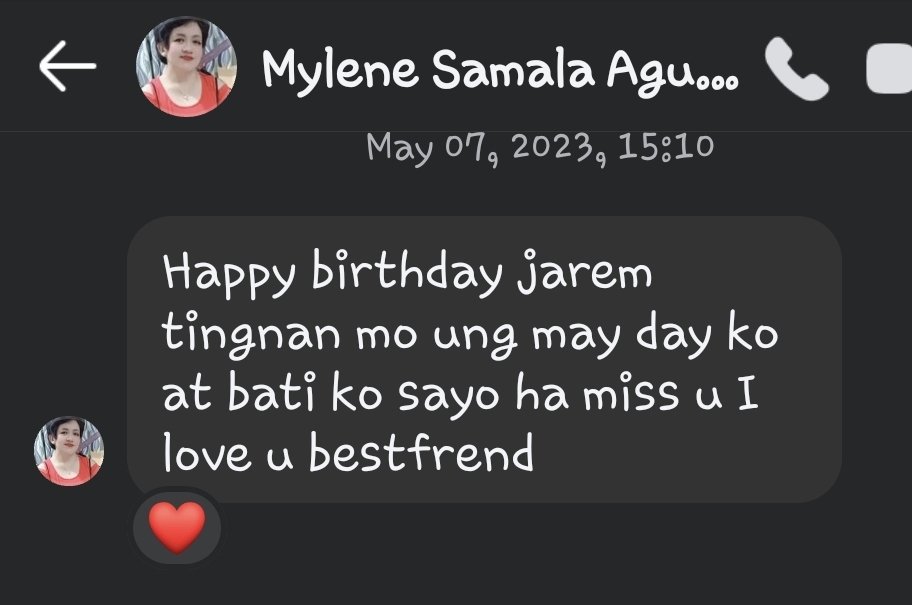jaremmalde's tweet photo. Paalam mylene
Na sad talaga ako nun nalaman ko wala kana. Ikaw ang nagbigay saya nun ako ay bata pa. I love you mylene https://t.co/mKbvHIdHMS