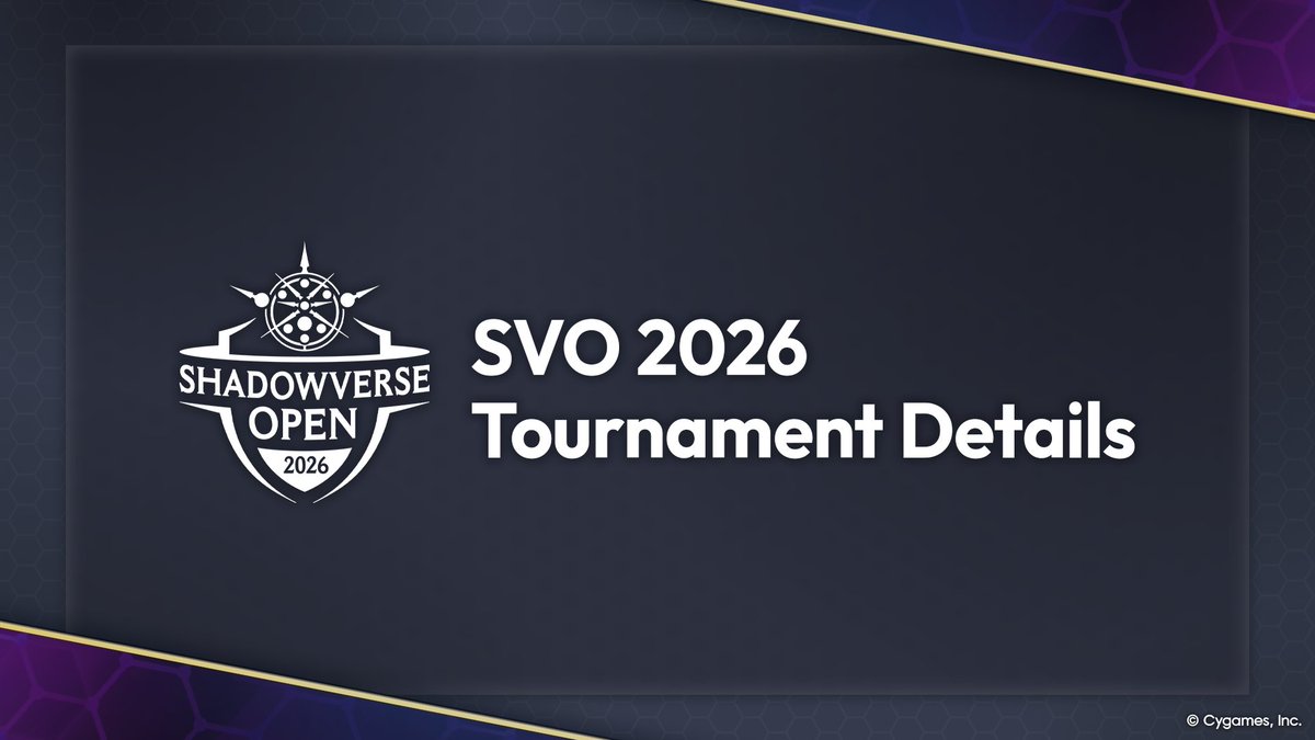 New info on the 2026 Shadowverse Open tournaments has been announced!

Read the details for updated schedules, regional divisions (AMEU &amp; SEAO), match formats, and prize pool information, and stay tuned for more updates! ✨

Details: shadowverse-wb.com/en/news/detail…
