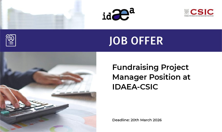 📢#JobOffer
We are offering a Fundraising #ProjectManager contract to provide comprehensive support and management to investigators to enhance research potential. 

The candidate must hold an MSc or #PhD in Science and experience in a similar position.

🔗 idaea.csic.es/job-offer/fund…