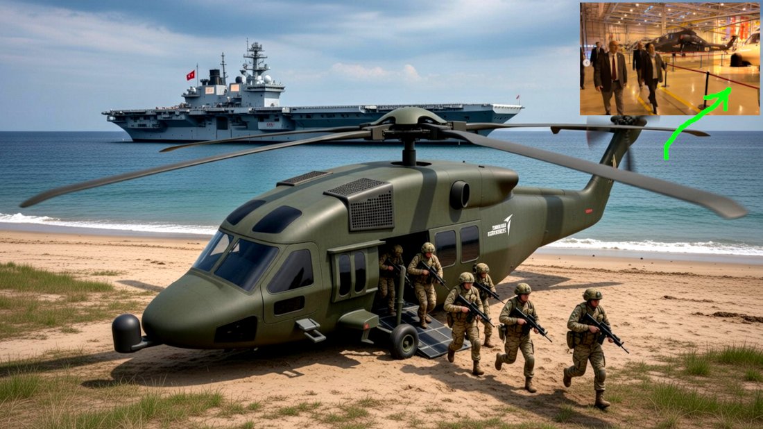 TurkishCentury's tweet photo. 🚁 Türkiye's new #T925 utility helicopter has now been confirmed in prototype stage during a recent visit by MP Derya Yanık to #TUSAS. It is designed for dual use (military & civilian), features twice the MTOW of #Gökbey (12-tons) and will have a naval variant for carrier ops. 🇹🇷 https://t.co/NGQmZA8Cab