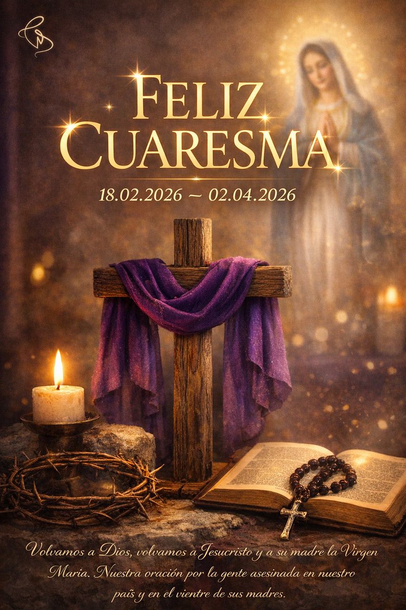 ✨ FELIZ CUARESMA ✨
Hoy comienza un tiempo sagrado.
40 días para detenernos.
40 días para volver al origen.
18.02.2026 – 02.04.2026
#Cuaresma