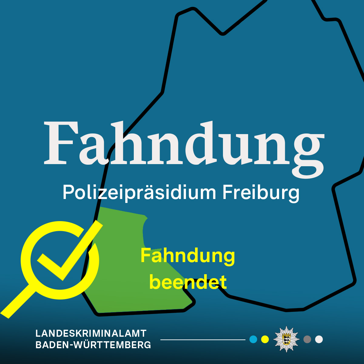 LkaBaWue's tweet image. ✅  Update zur Vermisstenfahndung aus #Freiburg - GERNE RT ⚠️
 
Gute Nachrichten von unseren Kolleginnen und Kollegen der Polizei Freiburg! Die vermisste 20-Jährige konnte wohlbehalten angetroffen werden.  

Vielen Dank für Eure Mithilfe. 🙏

Euer #LKABW #BereitfürSicherheit