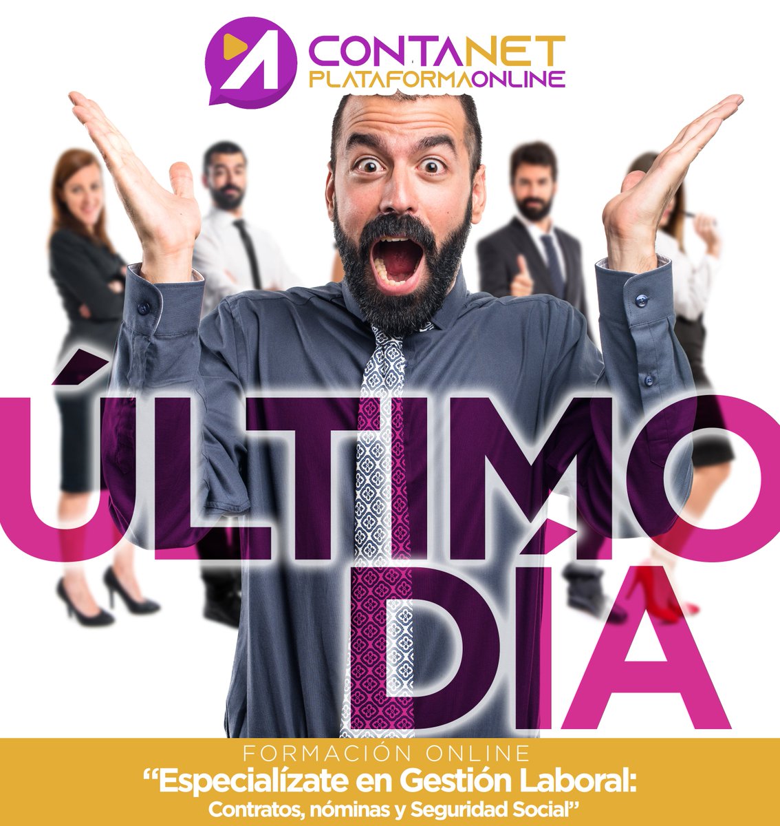 ContaNetSpain's tweet photo. ✨ ¡ÚLTIMO DIA PARA LA MATRICULACIÓN DE LA FORMACIÓN ONLINE BONIFICADA! 🎯 

🗒TEMA: “Especialízate en Gestión Laboral: Contratos, nóminas y Seguridad Social”

https://t.co/SGHwR4wdlP

#FUNDAE  #bonificación #cursosbonificables #formaciononline #cursosonline #cursosbonificables https://t.co/NHSZFVEP2B
