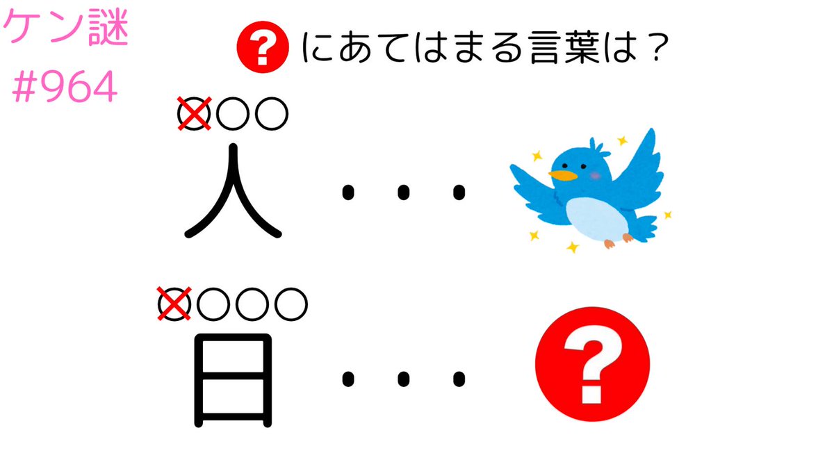 Post by けん/毎日謎解き投稿 on X: 今日の謎です!!