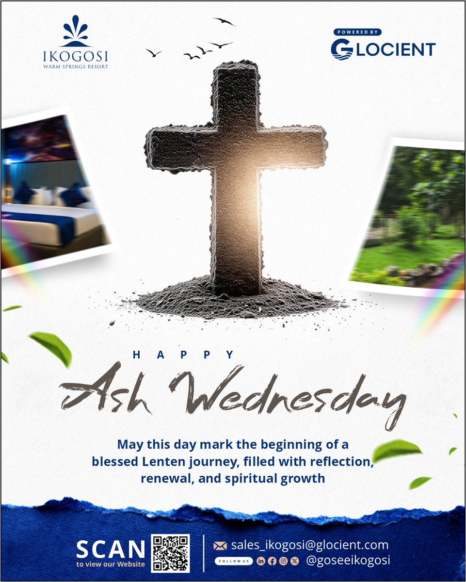 As ashes mark the beginning of this sacred season, may you be reminded of your strength, your resilience, and your purpose. 
Wishing you a Lenten journey that nourishes your soul. 
#LentenSeason
#GoSeeIkogosi
#IkogosiWarmSpringsResort