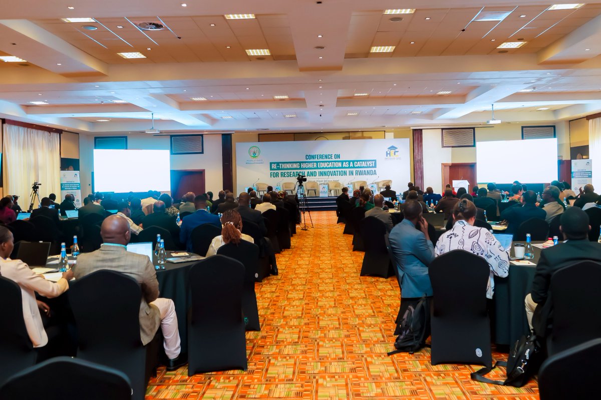 Rwanda_Edu's tweet photo. This morning, Min. @JoNsengimana  opens the National Research Conference on Re-thinking Higher Education as a Catalyst for Research and Innovation in Rwanda.

The gathering brings together policymakers, researchers, academics, and development partners to explore bold ideas on how universities and research institutions can power innovation and national transformation. Outcomes from the dialogue will help shape Rwanda’s five-year strategic direction for higher education.

As the country advances toward a knowledge-based economy, investing in research, partnerships, and innovation remains central to building a resilient and future-ready education system.
