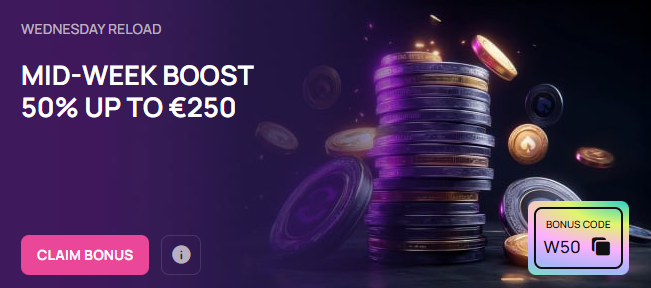 betandplay_'s tweet photo. MID-WEEK boost 50% up to €250 💰

No mid-week blues at Betandplay with our Wednesday Reload 💙

USE CODE 🔑: W50 

CLAIM BONUS 👉https://t.co/Q0M25pYLim https://t.co/TduMXi0uGM