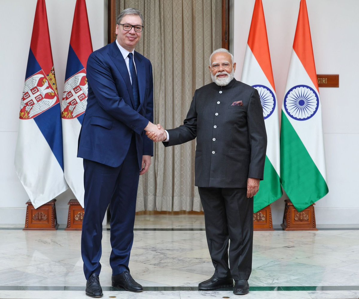 🇷🇸🇮🇳 Serbia–India Relations Enter a New Phase: High-Level Visit of @predsednikrs - @avucic to the World’s 5th Largest Economy 🧵
🛡️ Sovereignty: India does not recognise so-called Kosovo’s* unilateral declaration of independence and confirms that this principled policy shall