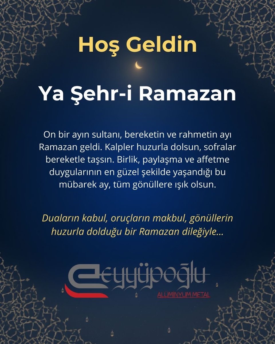 Hoş Geldin
Ya Şehr-i Ramazan