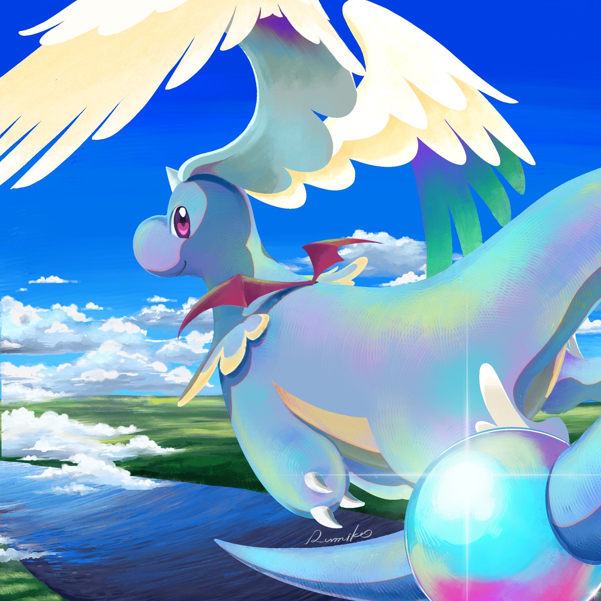 この色好き🩵

 #カイリューの日
#ポケモンファンアート