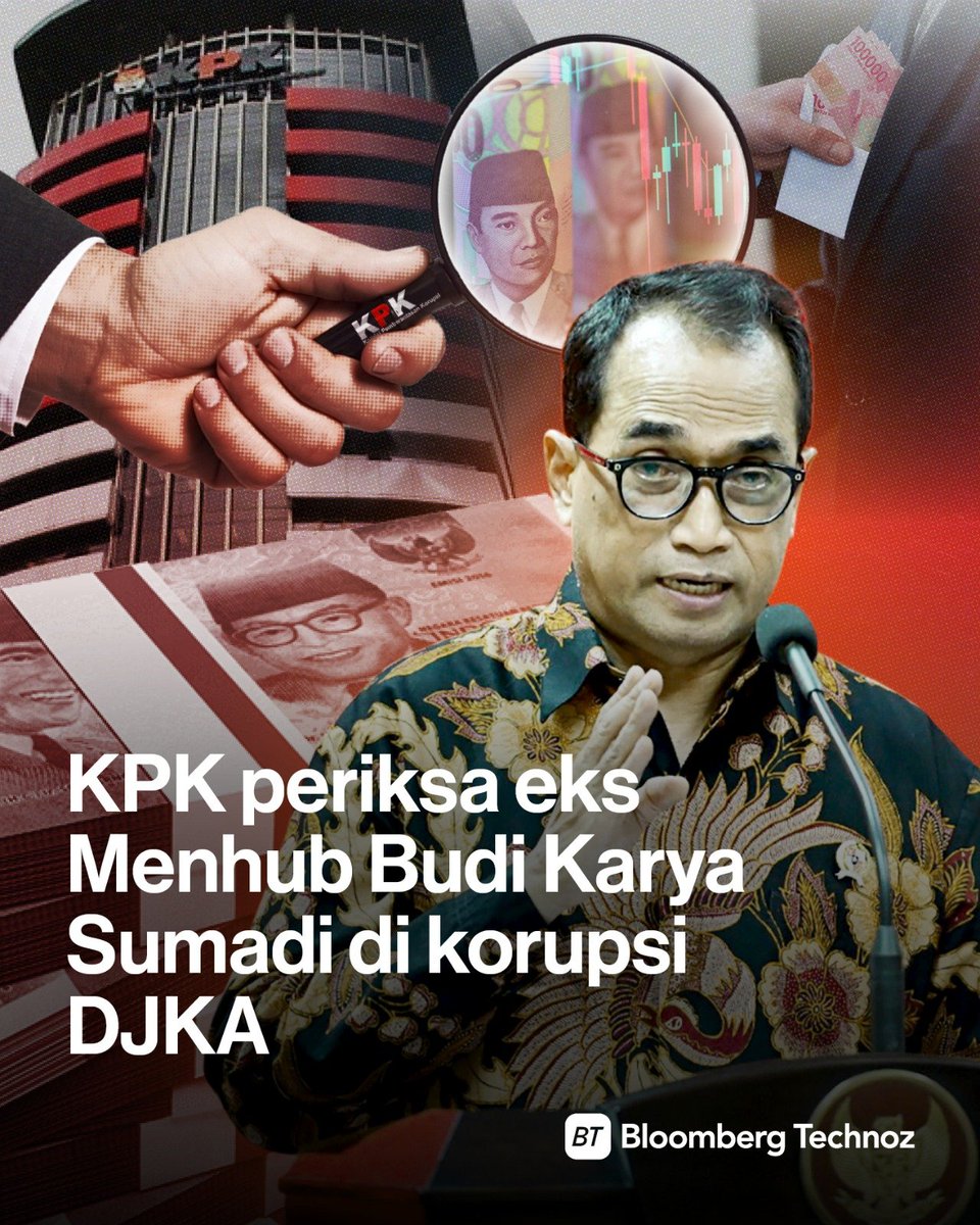 Komisi Pemberantasan Korupsi memeriksa eks Menhub Budi Karya Sumadi sebagai saksi kasus dugaan korupsi proyek rel di Direktorat Jenderal Perkeretaapian Jawa Timur.

Simak selengkapnya: bloombergtechnoz.com/detail-news/99…