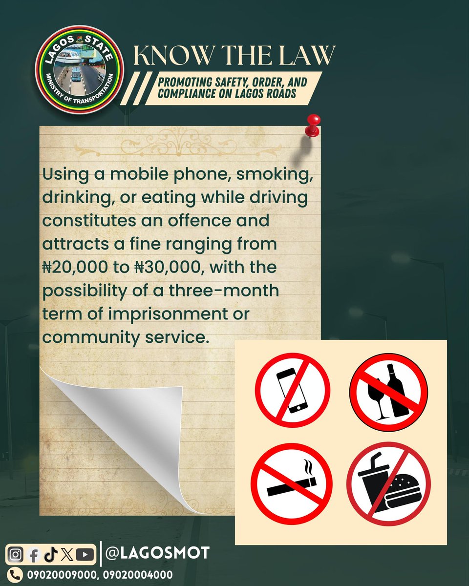 lagosMOT1's tweet photo. #KnowtheLaw
#PromotingSafety
#LagosMOT https://t.co/6SPNd2PLfj