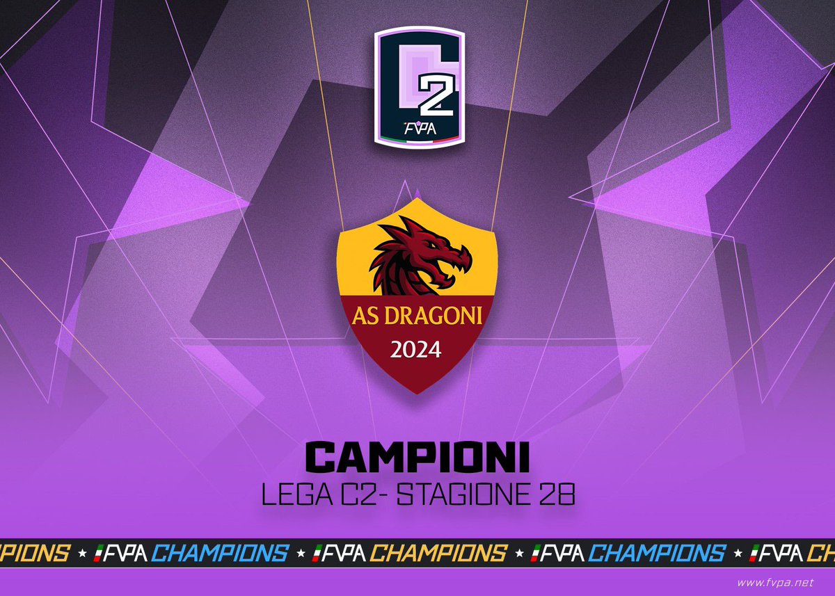 🏆 Campioni 🏅 𝙡𝙚𝙜𝙖 C2️⃣

𝙏𝙚𝙖𝙢: <a href="/ASDragoni/">AS Dragoni 🐉</a> 
©️<a href="/ELPITBUL27/">ELPITBUL27</a>

👥 ➡️  fvpa.net/clubsv2/1491
📉 75 punti
⚽️ 62 goal 
🥅 17 subiti

#fvpaitalia #proclub #eafc26