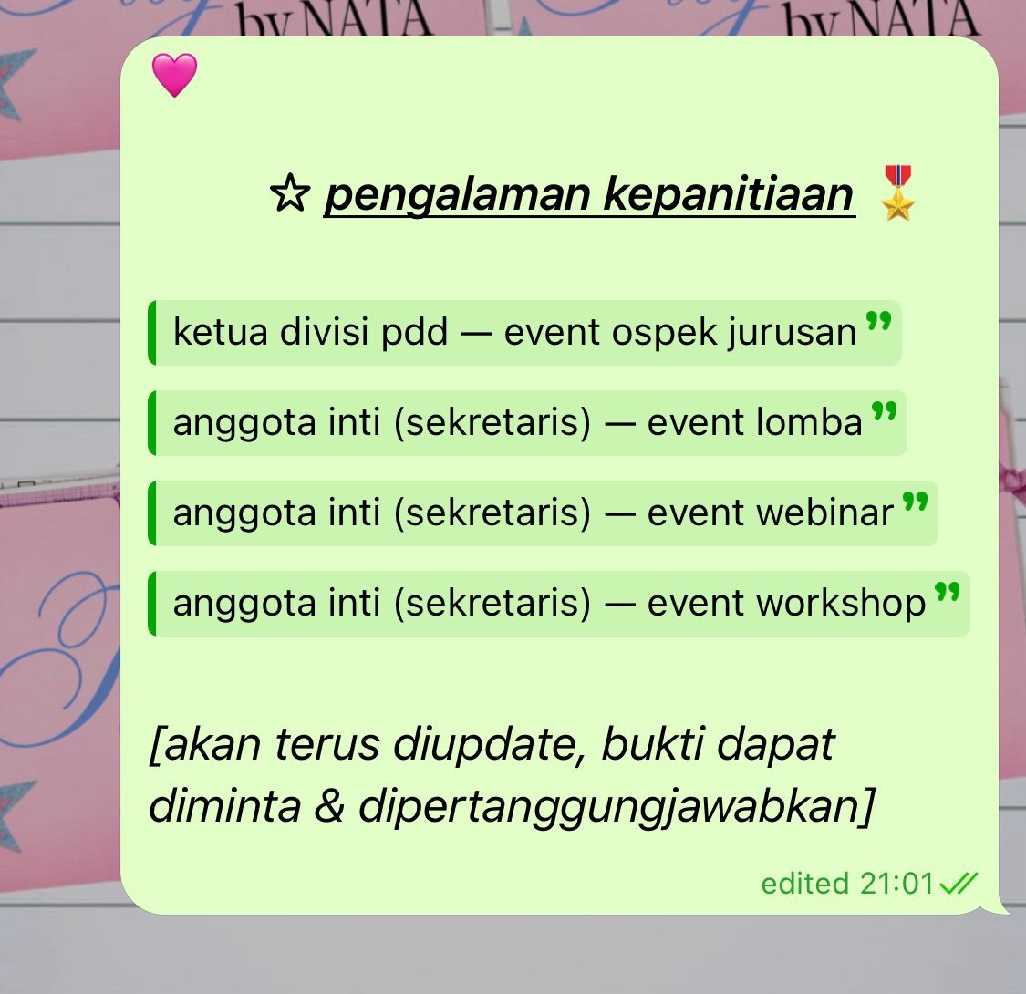 Nata💌 Joki 1k+ Testi tweet media