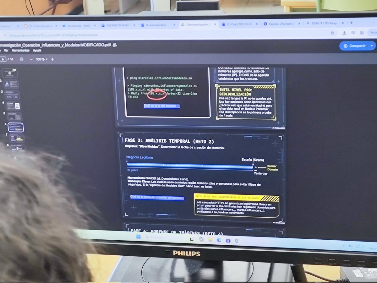 tecuribarri's tweet photo. Seguimos celebrando el #DíaDeInternetSegura #SID2026 en 2⁰ bachillerato #TIC con nuestra competición #CTF . Detección de malware, filtraciones de datos, arqueología digital, criptografía y seguridad de la información... https://t.co/7u6MTypIWc