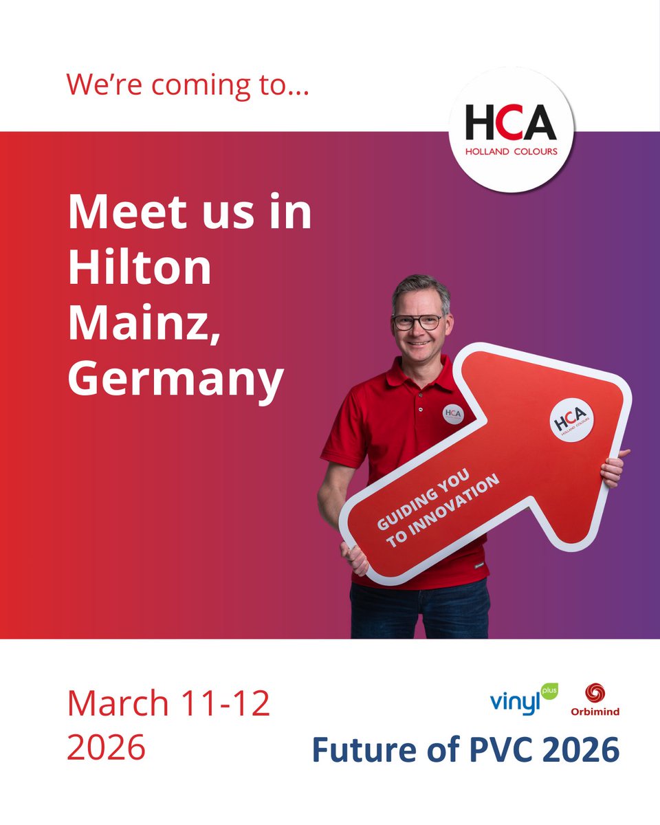 Heading to #FutureofPVC 2026! 🎉
We’re here to guide you toward smarter, more sustainable PVC solutions.
Meet us in the networking area on March 11-12! 
👉 eu1.hubs.ly/H0rNP7Q0

#PVC #BuildingAndConstruction #Sustainability #Circularity #Innovation