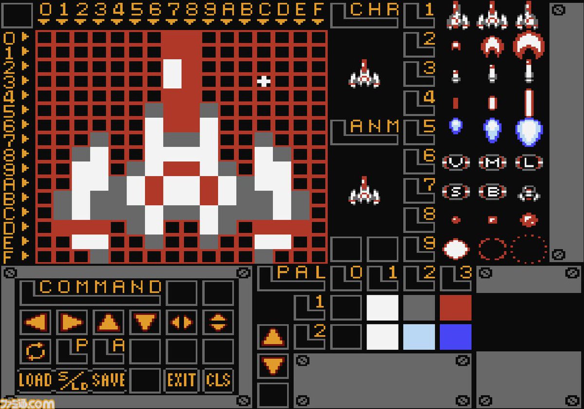 『コンソールアーカイブス 絵描衛門（デザエモン）』2月19日に配信開始。1991年にアテナから発売されたゲーム制作ソフト
famitsu.com/article/202602…

ドットでキャラクターや背景をデザイン、8ビット音源で音楽エディットもできる。自分だけのシューティングゲームを作ろう

#コンアカ