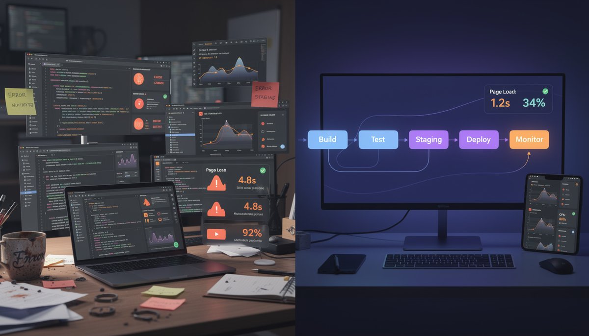 Le bien-être au travail c'est pas un babyfoot. C'est livrer en 10h ce qui prenait 5 jours. Moins de stress, plus de résultats. L'industrialisation IA réduit la charge mentale, pas juste le temps. #DevWeb #Productivité #IA