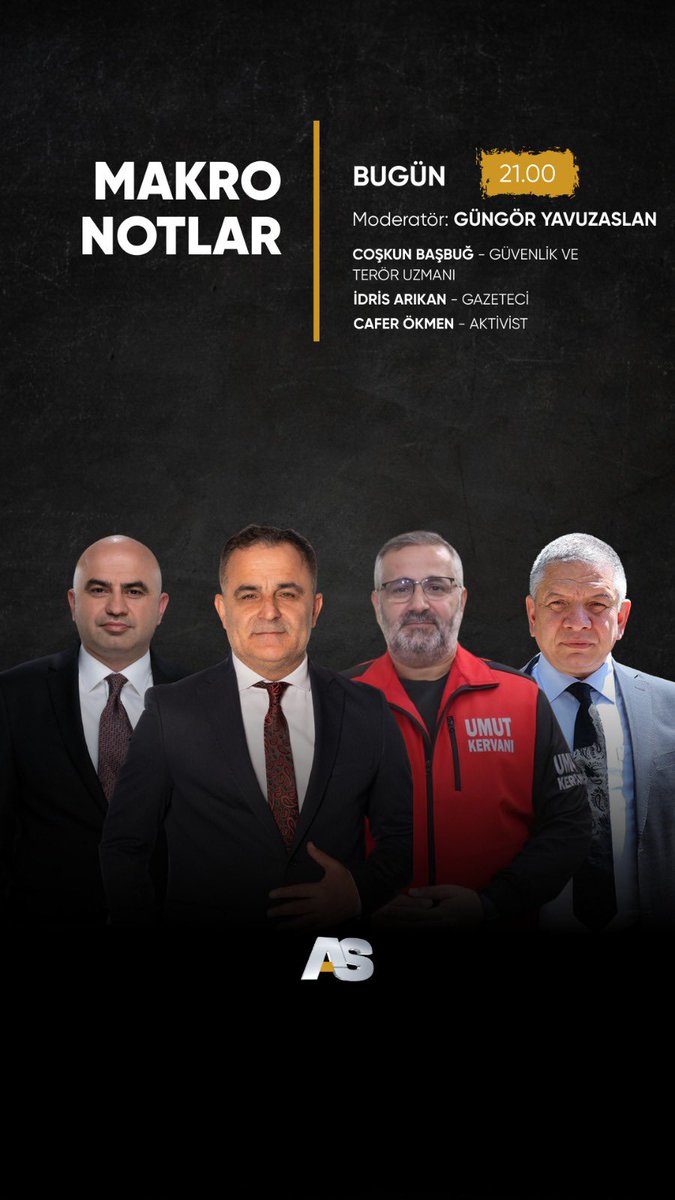 Bu akşam AS TV ekranlarında olacağız…!

Emperyalist ABD’nin, İran’a yönelik olası saldırı senaryolarını; bölgesel dengeleri ve Türkiye’ye olası etkilerini ele alacağız.

Sıcak başlıklar ve gündemin öne çıkan konularını kapsamlı bir değerlendirmeyle masaya yatıracağız.