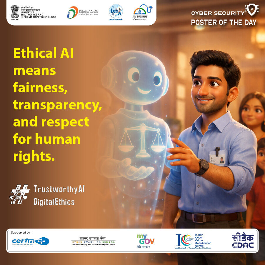 InfoSecAwa's tweet photo. #Poster: Ethical AI means fair, transparent technology that respects human rights.

#EthicalAI #ResponsibleAI #AITransparency #FairTechnology #HumanRights #DigitalEthics #TrustworthyAI #AIGovernance #TechForGood #InnovationWithIntegrity https://t.co/bAadsi2Ou0