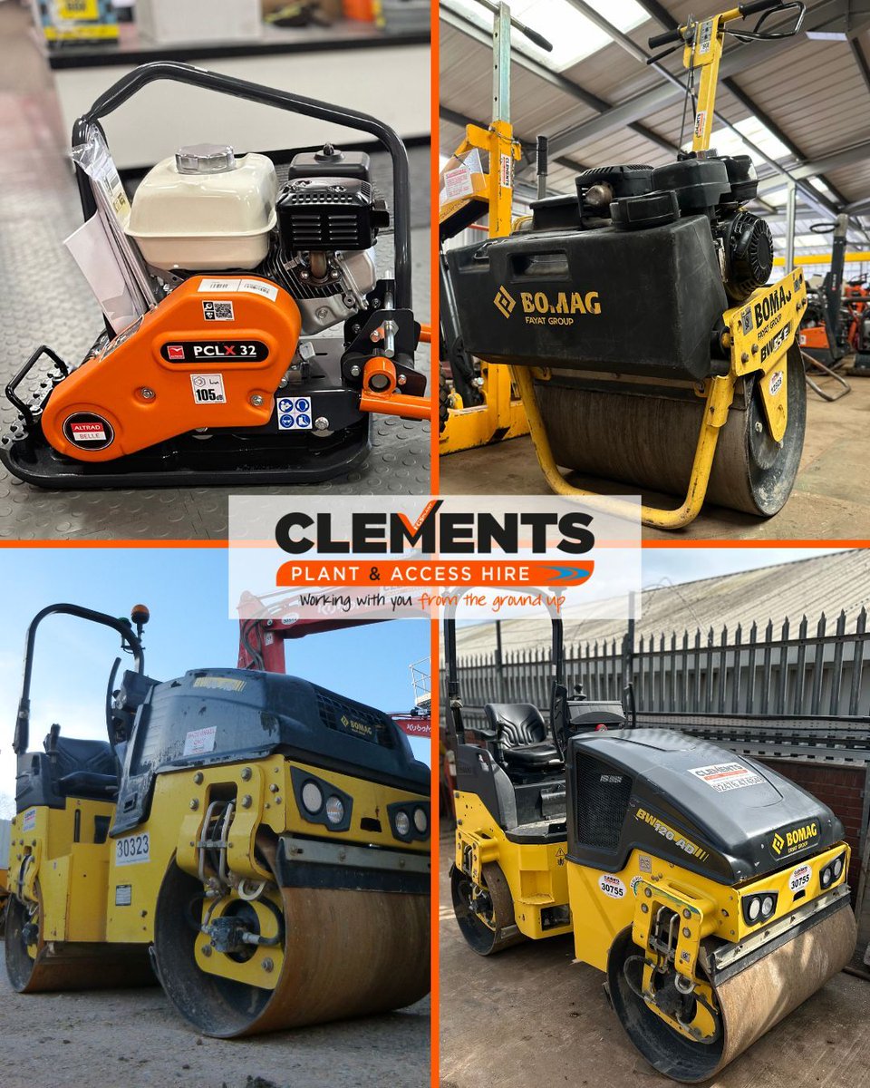For all types of #compaction work, we've got you covered with a range of solutions from easy to use #wackerplates &amp; #pedestrianrollers for small scale works through to ride on tandem #rollers that will efficiently compact large surface areas quickly.

🌐 clementsplant.co.uk