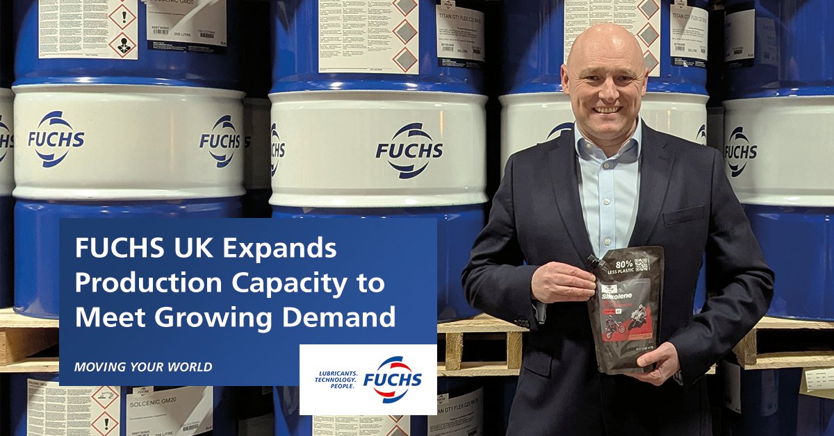 FUCHSLube_UK's tweet image. FUCHS UK has invested in its Stoke-on-Trent production facility to increase capacity, enhance sustainability and support continued growth. 

Read the full article here ➡️ ow.ly/ZrvU50Yh7TI

#FUCHS #MovingYourWorld #Investment