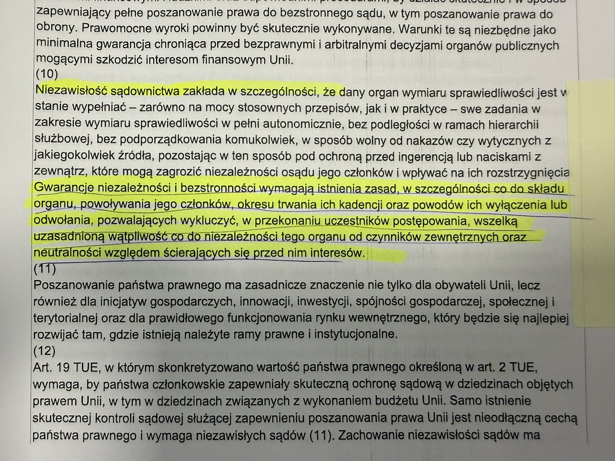 ‼️Premier <a href="/KosiniakKamysz/">Władysław Kosiniak-Kamysz</a> kłamie w sprawie tego, że w rozporządzeniu #SAFE nie ma mechanizmu praworządności. 

Oczywiście jest. 

➡️Wpisany do rozporządzenia UE o #SAFE z 27 maja 2025 roku w punkcie 35 /pierwszy dokument/

Punkt ten odnosi się do: 

➡️Rozporządzenia PE i Rady UE
