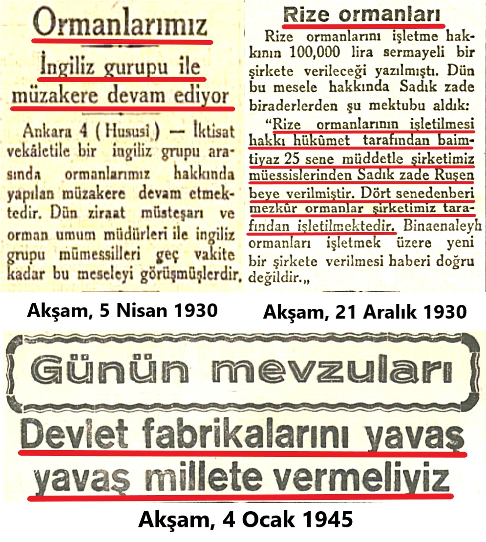 15 Temmuz ve Fatih Sultan Mehmet köprülerinin mülkünün değil sadece işletme hakkının devredilmesi hakkında "köprüler satılamaz" diye yaygara koparan CHP'lilere sormak lazım:

O zaman siz vaktiyle yemyeşil Karadeniz ormanlarını resmen şahıslara satmış; yetmemiş, İngilizlerle satış