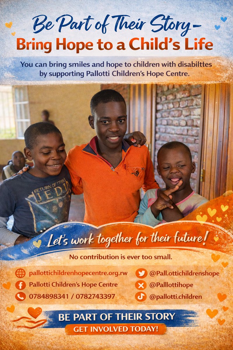 PallottiHope's tweet photo. Be part of their story 💙
At Pallotti Children’s Hope Centre, children with intellectual disabilities are cared for with love, dignity, and hope.
No contribution is too small.
🌍 https://t.co/bEjENrltKB
📞 0784898341
#HopeInAction #EveryChildMatters https://t.co/SfOwJXSlZs