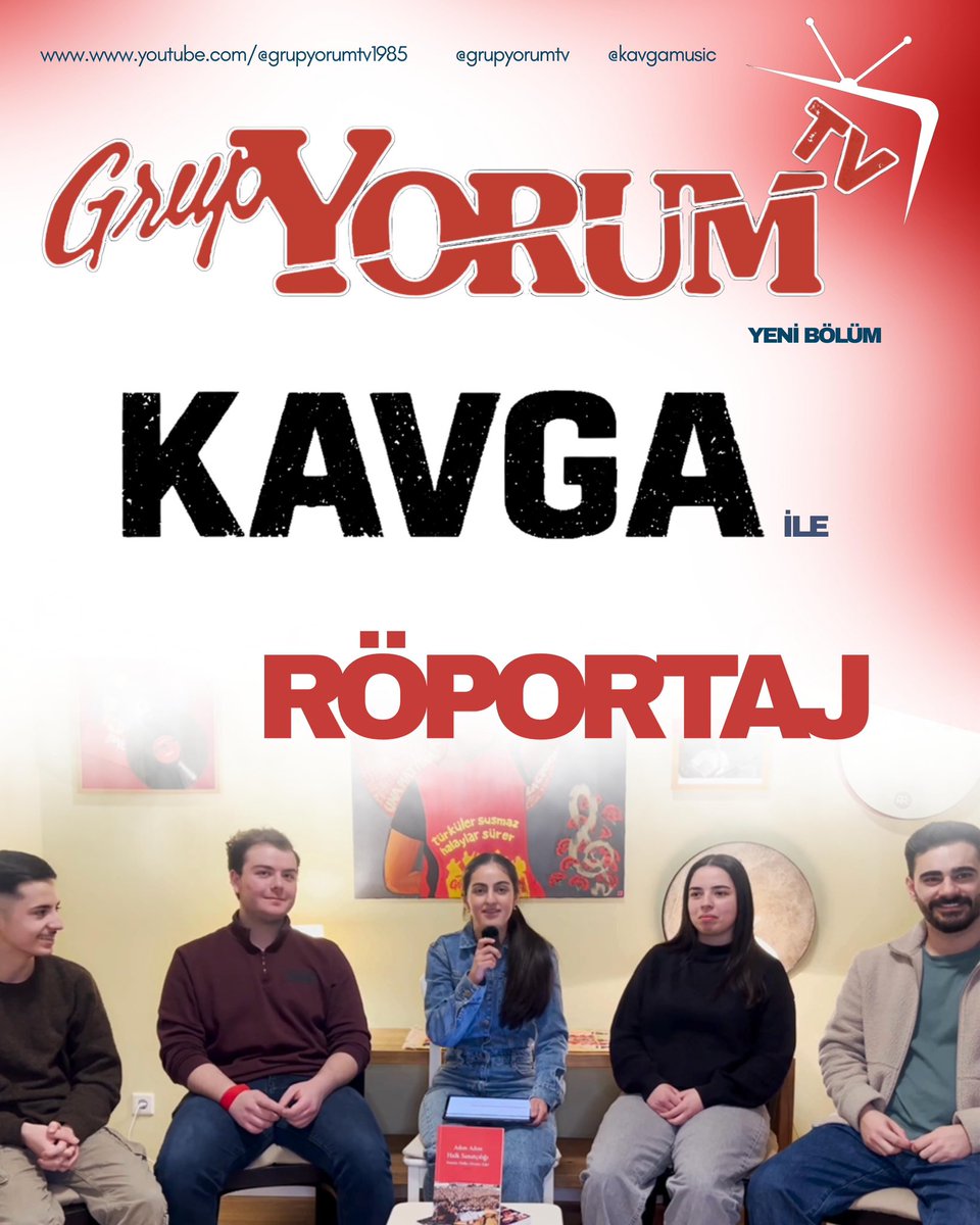 Yeni müzik grubumuz <a href="/kavgamusic/">kavgaofficial</a> üyeleri ile röportajımız bu akşam tr saati ile 20:00 de Grup Yorum TV YouTube kanalında yayınlanacaktır.