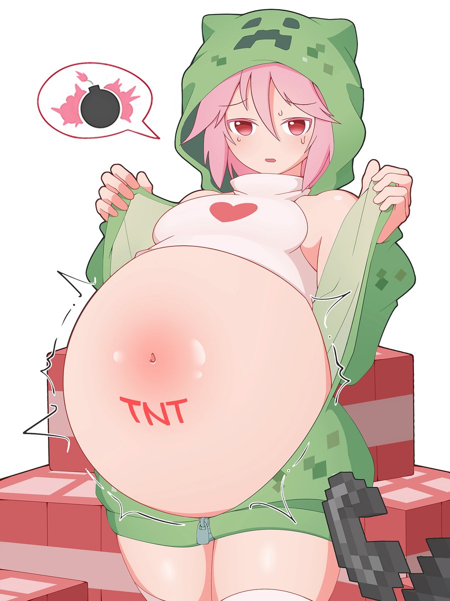 ShanYaoLiuLiShi's tweet photo. What would happen if flint and steel were used to deal with a creeper?
#大肚子 #膨腹 #ボテ腹 #Inflation #bellyinflation #bellyexpansion #bigbelly #Creeper https://t.co/vF06nNX1Mz
